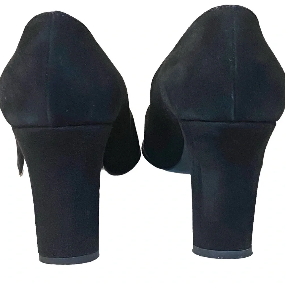 John Bournazos Suede & Patent Leather Black Pumps Made in Greece Women’s size 5